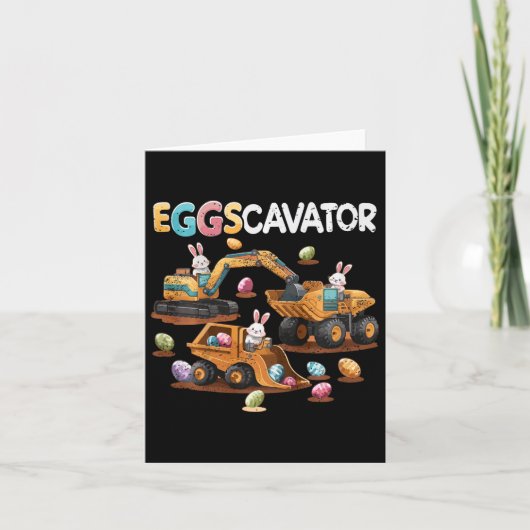 Kinder Eggscavator Easter Egg Hunt Construction Tr Kaart (Voorkant)