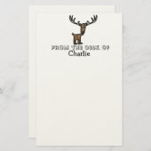 Kinder elanden gepersonaliseerd briefpapier (Voorkant / Achterkant)