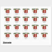 Kinder Elf Initiaal B Kerst Vierkante Sticker (Vel)