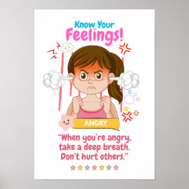 Kinder emotie met boosheid poster