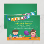 Kinder Experiment Science verjaardagsfeestuitnodig Kaart (Voorkant / Achterkant)