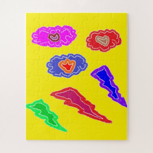 Kinder extra luide feestkleuren geel roze blauw ku legpuzzel (Verticaal)