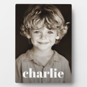 Kinder familiefoto aangepaste naam tekst fotoplaat (voorkant)
