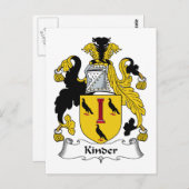 Kinder Family Crest Briefkaart (Voorkant / Achterkant)