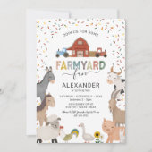 Kinder Farmyard Fun Birthday Uitnodiging (Voorkant)
