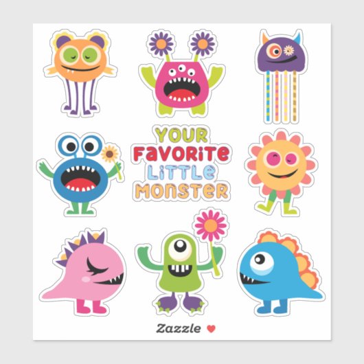 Kinder favoriete kleine monsterset sticker (Vel)