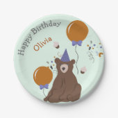 Kinder Feest Beer Verjaardag Papieren Bordje (Voorkant)