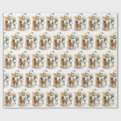 Kinder feestdag met kerstfeestdag cadeaupapier (Vlak)