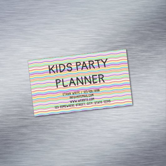 🍭 Kinder feestplanner Magnetisch Visitekaartje (Voorbeeld)