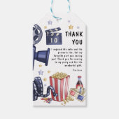 Kinder filmavond verjaardagsfeestje dank u cadeaulabel (Voorkant)