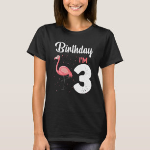 Kinder Flamingo 3rd Birthday Flamingos B dag 3 jaa T-shirt