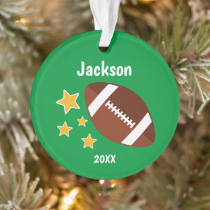 Kinder Football Stars Groen gepersonaliseerd Ornament