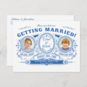 Kinder foto Sla de datum bruiloft Briefkaarten  (Voorkant / Achterkant)