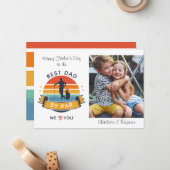 Kinder foto van vaders Dag Golf Dad Notitiekaartje (Voorkant / Achterkant in situ)