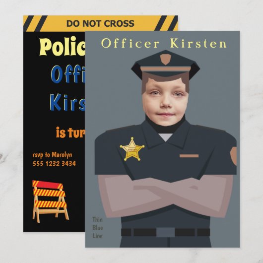 Kinder fotosjabloon Birthday Kaart (Voorkant / Achterkant)