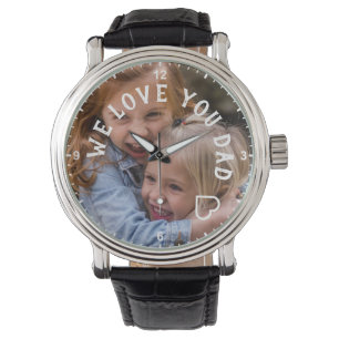Kinder fotosjabloon schattig we houden van je papa horloge