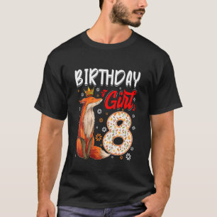 Kinder Fox Dier 8e Verjaardag Meisje Fox B Dag 8 J T-shirt