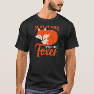 Kinder Fox, gewoon een meisje dat van foxes houdt T-shirt
