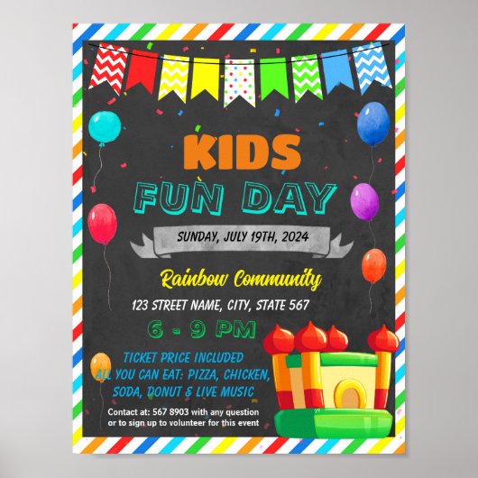 Kinder Fun Day Event sjabloon Poster (Voorkant)