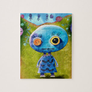Kinder Fun Game Kleurrijke Schattigee Alien Legpuzzel