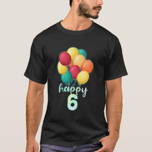 Kinder Fun Happy 6-jaars oude kleurrijke ballonnen T-shirt