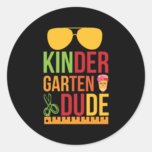 Kinder Garten Guy Ronde Sticker (Voorkant)