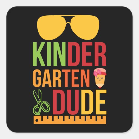 Kinder Garten Guy Vierkante Sticker (Voorkant)