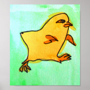 Kinder geel boerderij kunst poster