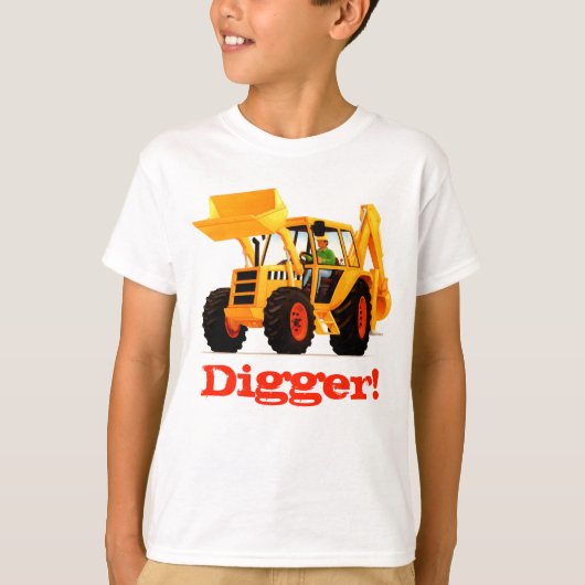 Kinder - gele - constructiedroger voor aangepaste t-shirt (Voorkant)