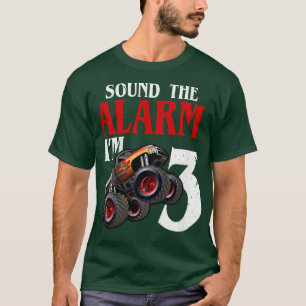 Kinder Geluid Het Alarm Ik ben 3 Monster Truck 3rd T-shirt
