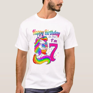Kinder gelukkige verjaardag voor mij ben ik 7 jaar t-shirt