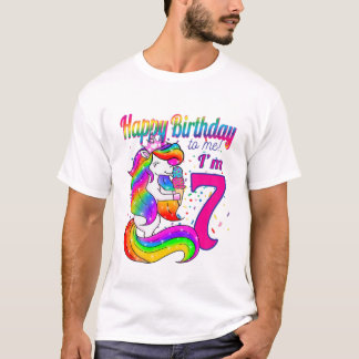 Kinder gelukkige verjaardag voor mij ben ik 7 jaar t-shirt