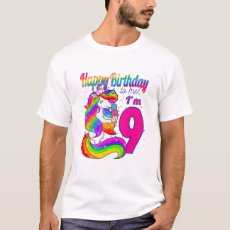Kinder gelukkige verjaardag voor mij ben ik negen  t-shirt