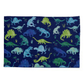 Kinder gepersonaliseerd dinosaurus Silhouette Gree Kussensloop (Achterkant)