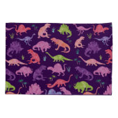 Kinder gepersonaliseerd dinosaurus Silhouette Paar Kussensloop (Achterkant)