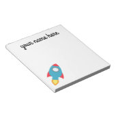 Kinder gepersonaliseerd Notitieblok voor raketschi (Schuin)