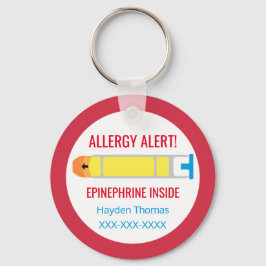 Kinder gepersonaliseerde allergie Alert Epinefrine Sleutelhanger