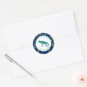 Kinder gepersonaliseerde dinosaurus verjaardagsfee ronde sticker (Envelop)