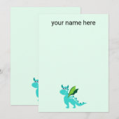 Kinder gepersonaliseerde Dragon Notecards Bedankkaart (Voorkant / Achterkant)