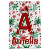 Kinder gepersonaliseerde kerst medium cadeauzakje (Achterkant)