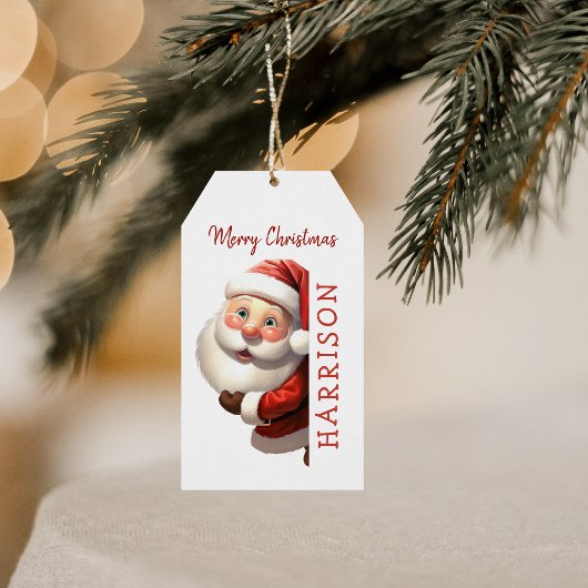 Kinder gepersonaliseerde kerstmis cadeaulabel