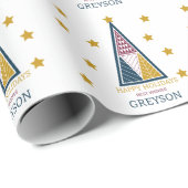 kinder gepersonaliseerde moderne minimal kerst cadeaupapier (Rol Hoek)