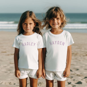 Kinder gepersonaliseerde naam T-shirt   Lila