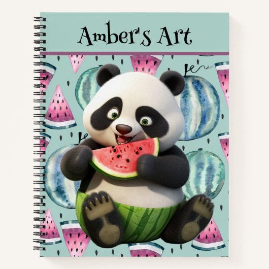 Kinder gepersonaliseerde Panda Beer Sketch Notitieboek (Voorkant)