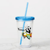 Kinder gepersonaliseerde panda flyer acryl drinkbeker (Achterkant)