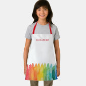 Kinder Gepersonaliseerde Rainbow Waterverf School  Schort (Insitu)