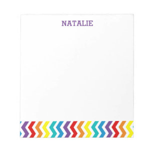 Kinder gepersonaliseerde regenboog Chevron Modern  Notitieblok
