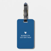 Kinder Gepersonaliseerde Roze Monogram Gingham Bag Bagagelabel (Achterkant verticaal)