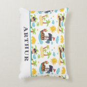 Kinder gepersonaliseerde Schattigee piratenschip Accent Kussen (Voorkant(Verticaal))