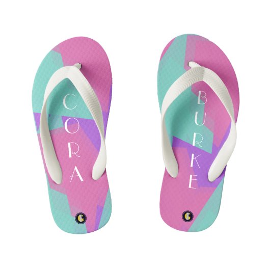 KINDER gepersonaliseerde Teenslippers (Bubblegum F (Voetbed)